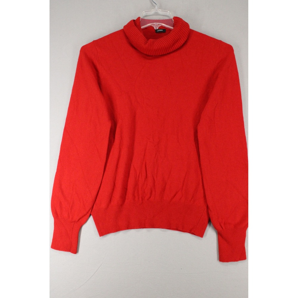 J.Crew Turtleneck Sweater Womens Red Knit Long Sleeve Preppy Minimalist